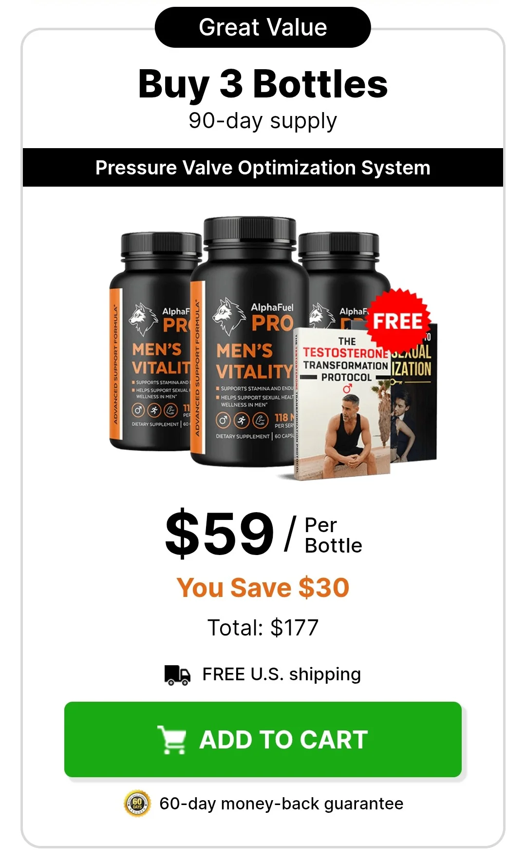 AlphaFuel Pro™ 3 bottles pricing